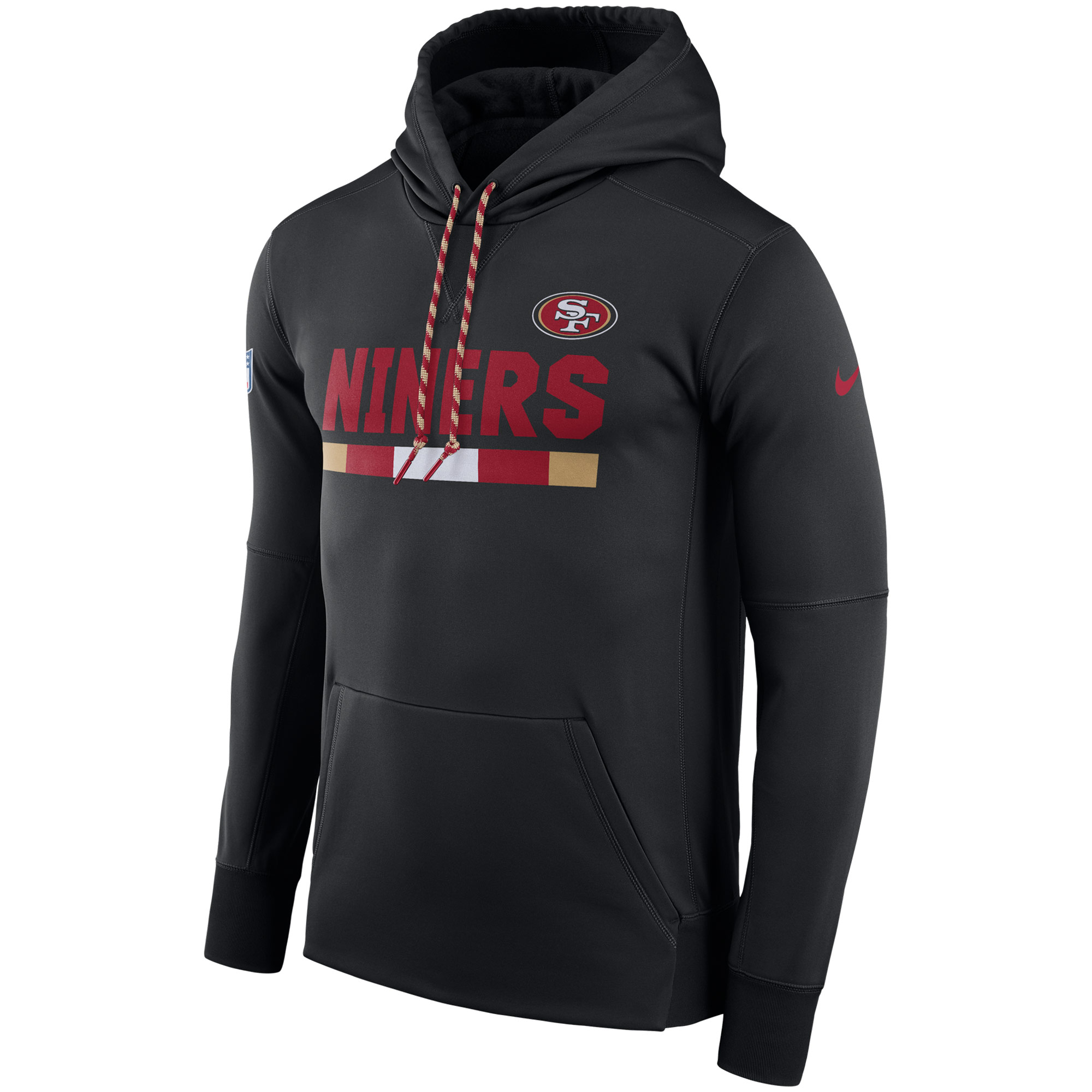 NFL Men San Francisco 49ers Nike Black Sideline ThermaFit Performance PO Hoodie->houston texans->NFL Jersey